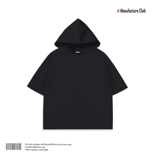 HALF HOODIE  / ESSENTIAL BLACK