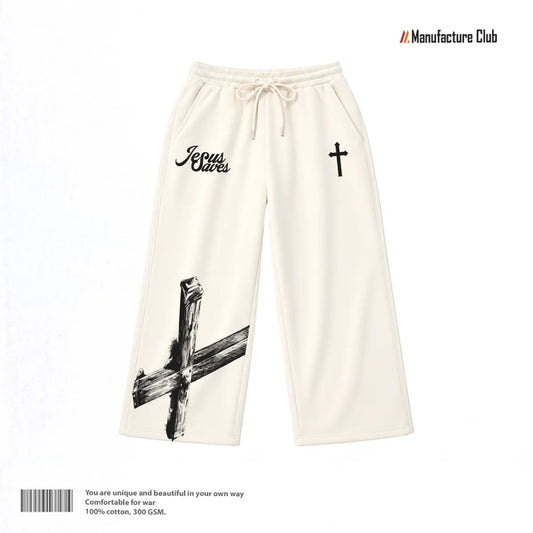 SWEATPANTS / JESUS SAVES: WOODEN CROSS