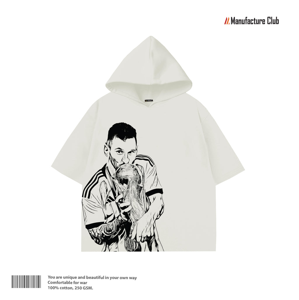 HALF HOODIE / MESSI TROPHY KISS LINE-ART