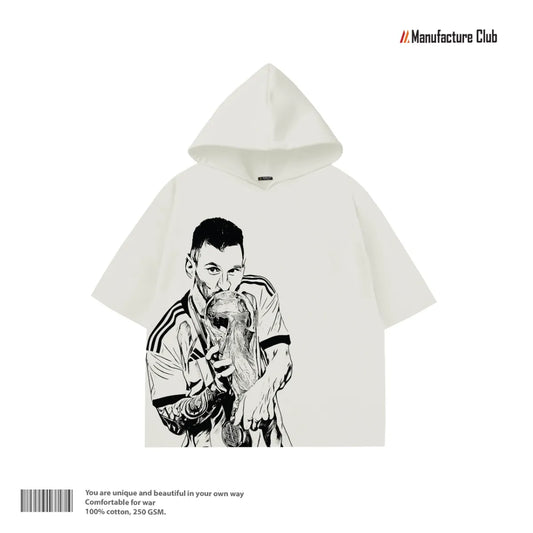 HALF HOODIE / MESSI TROPHY KISS LINE-ART