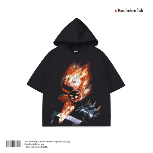 HALF HOODIE / GHOST RIDER FLAME SKULL