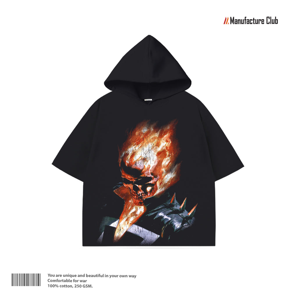 HALF HOODIE / GHOST RIDER FLAME SKULL