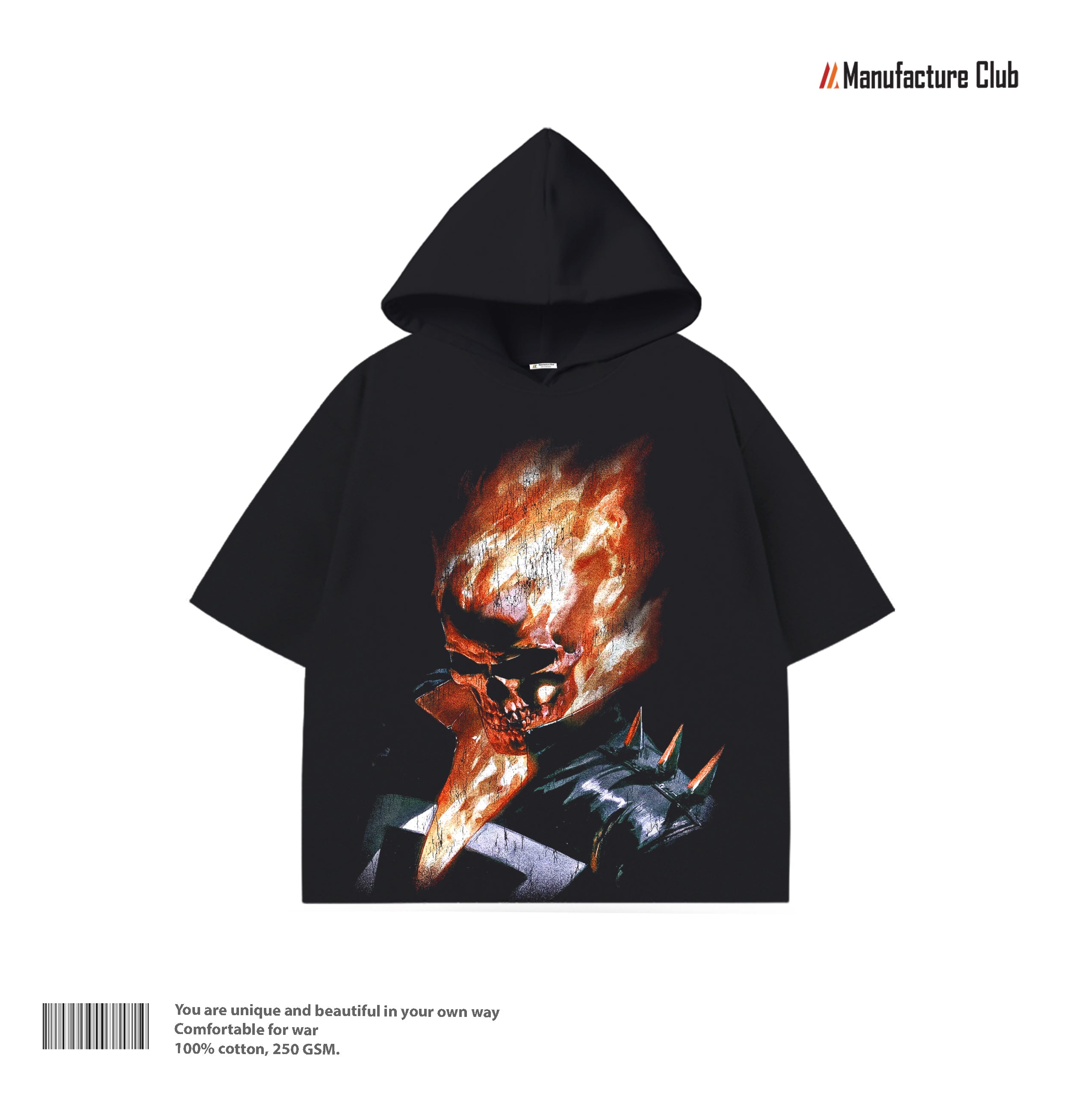 HALF HOODIE / GHOST RIDER FLAME SKULL