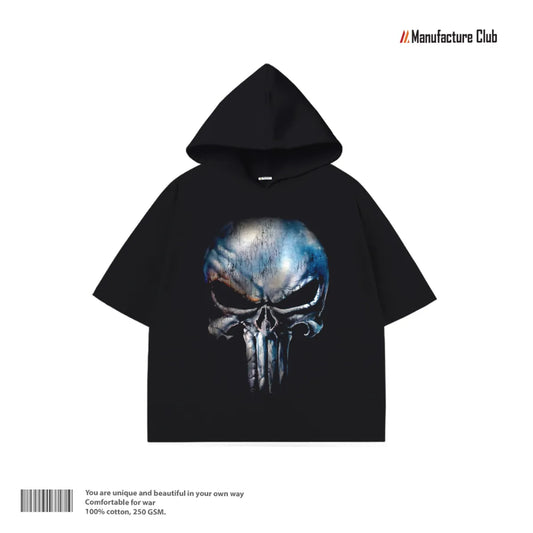 HALF HOODIE / PUNISHER METALLIC SKULL