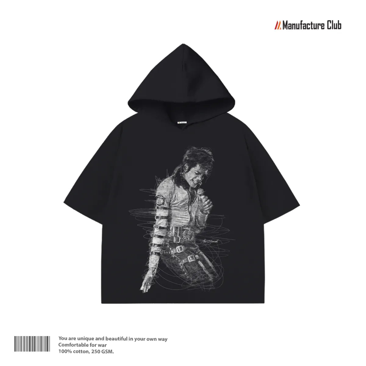 HALF HOODIE / MICHAEL JACKSON BAD ERA SKETCH